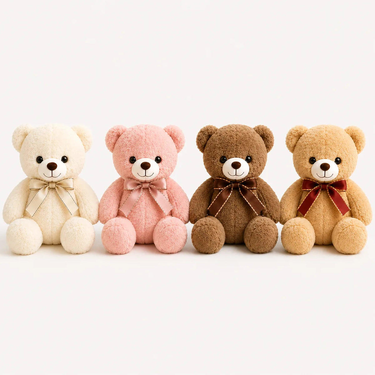 Classic Ribbon Teddy Bear Plush Toy - Premium Soft Stuffed Animal