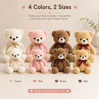 Classic Ribbon Teddy Bear Plush Toy - Premium Soft Stuffed Animal