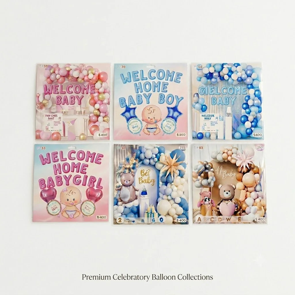 Premium Baby Shower Balloon Garland Kit with Welcome Baby Foil Balloons