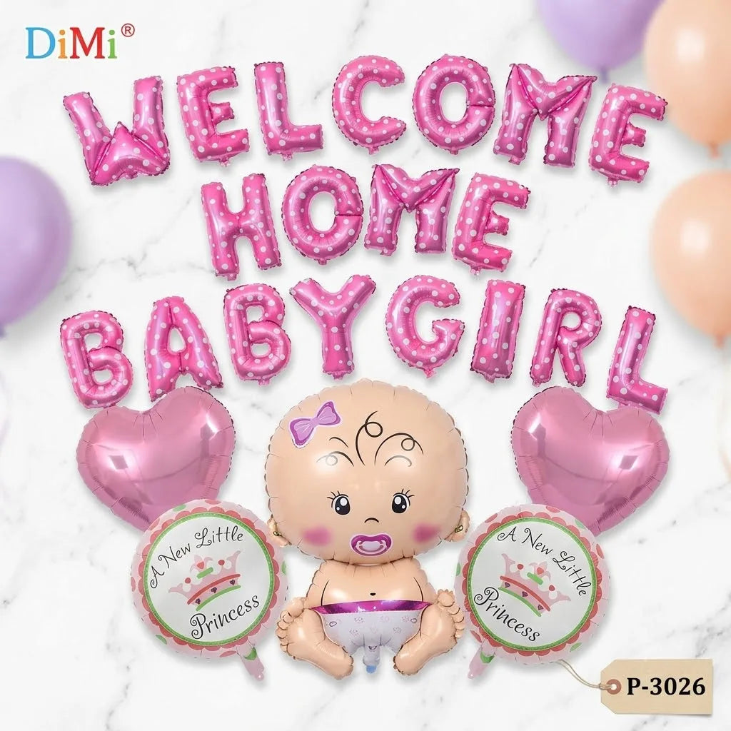 Premium Baby Shower Balloon Garland Kit with Welcome Baby Foil Balloons