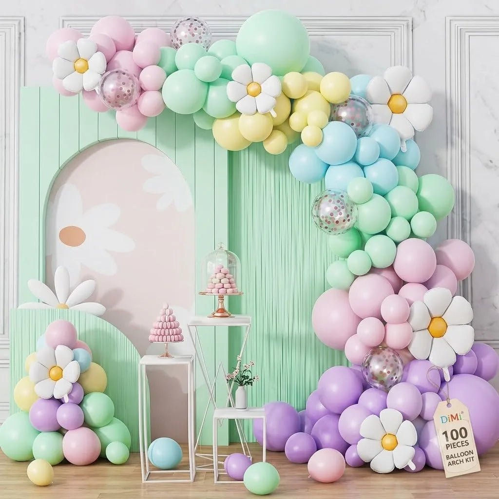 Premium Pink & White Balloon Garland Kit for Birthday Party