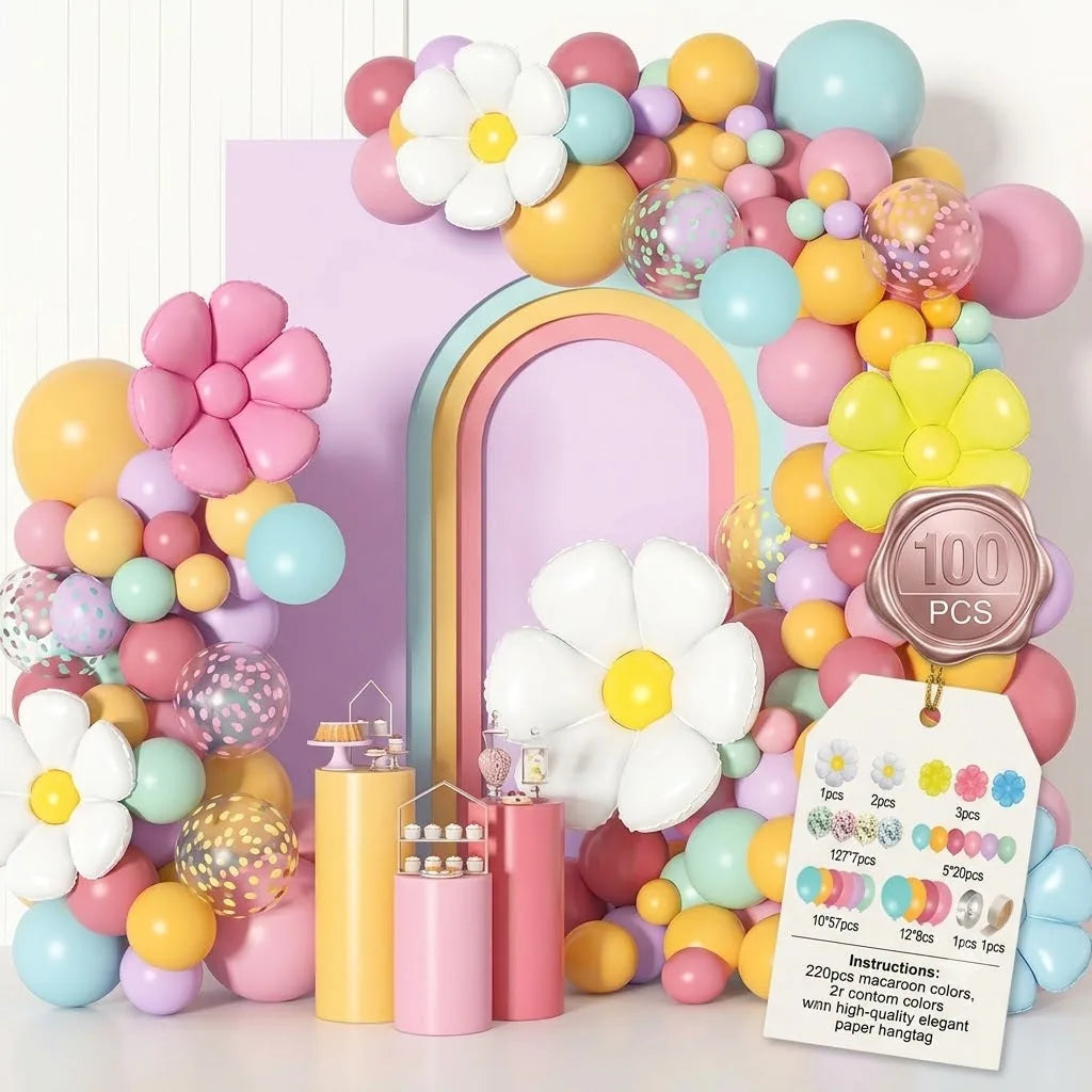 Premium Pink & White Balloon Garland Kit for Birthday Party