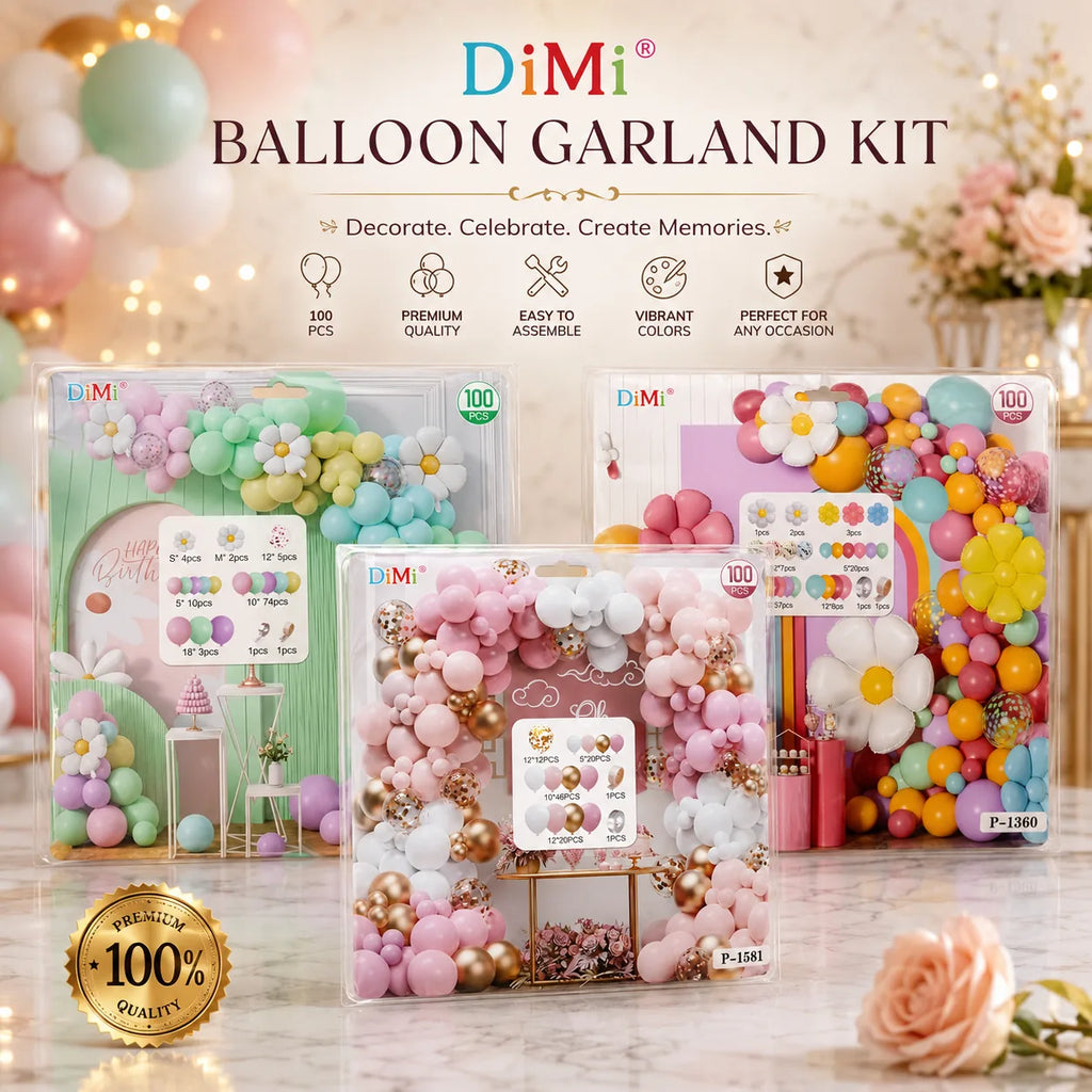 Premium Pink & White Balloon Garland Kit for Birthday Party