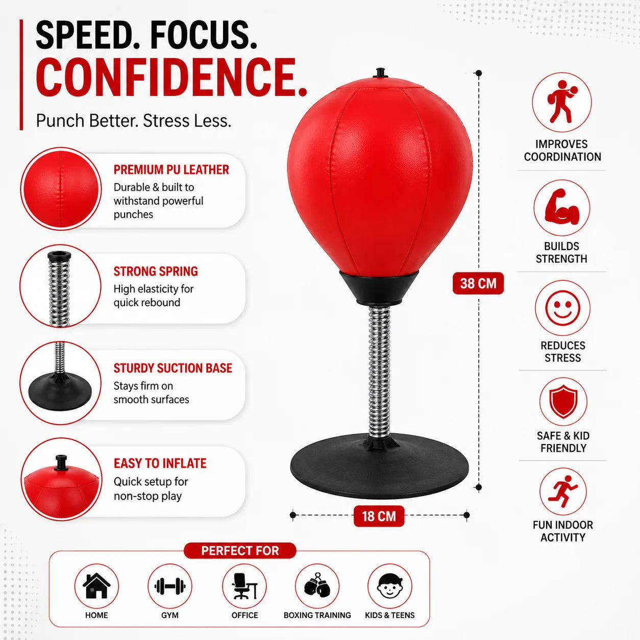 Desktop Punching Ball – Stress Relief & Reflex Training Tool