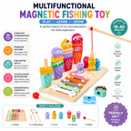 Wooden Multifunctional Magnetic Fishing Ice Cream Montessori Toy