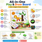 2-in-1 Montessori Magnetic Puzzle Drawing Board