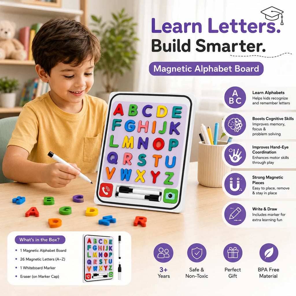 2 in 1 Mobile Alphabet Stacking & White  Board