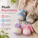 Original Mini Plush Keychains – Cute Kawaii Soft Bag Charms