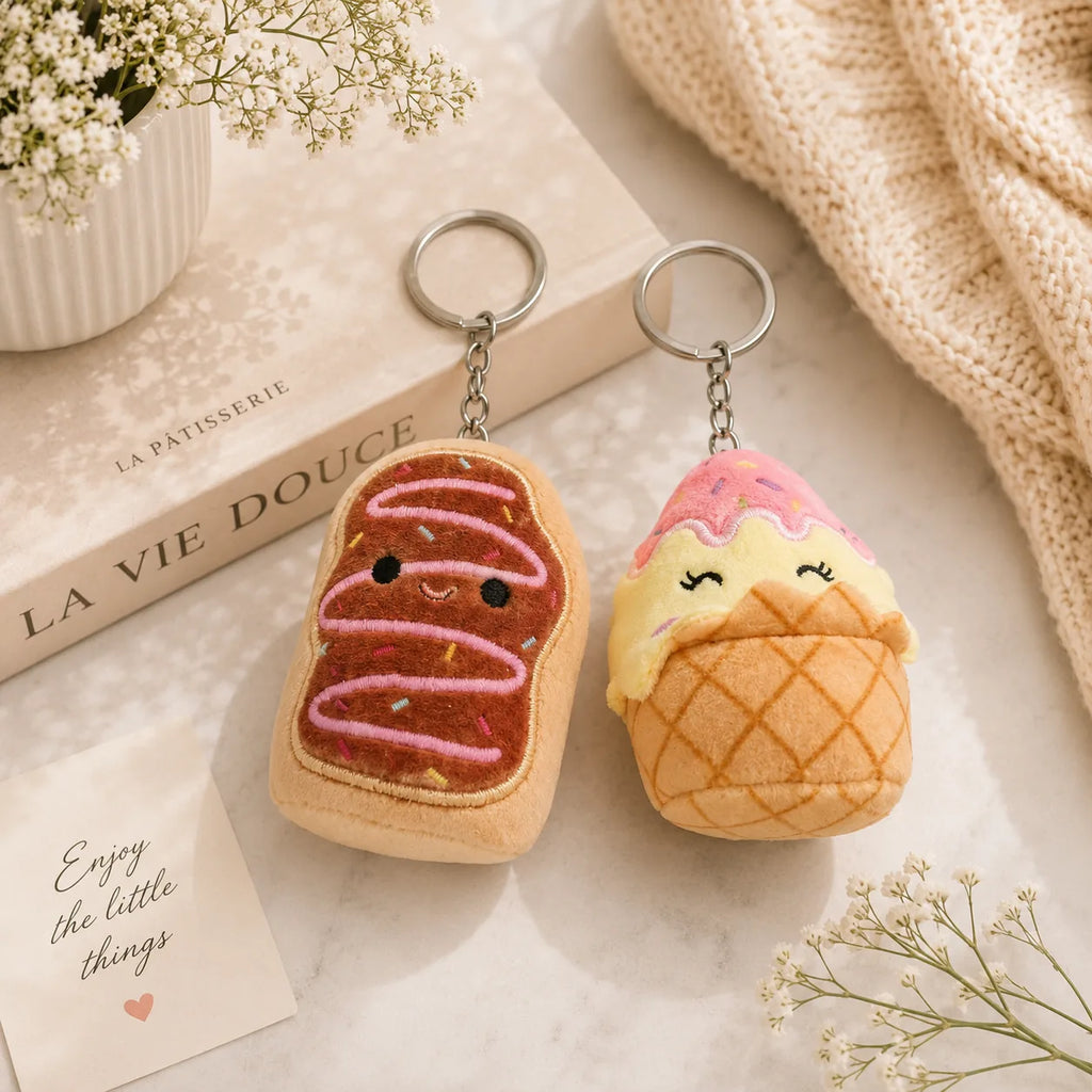 Original Mini Plush Keychains – Cute Kawaii Soft Bag Charms