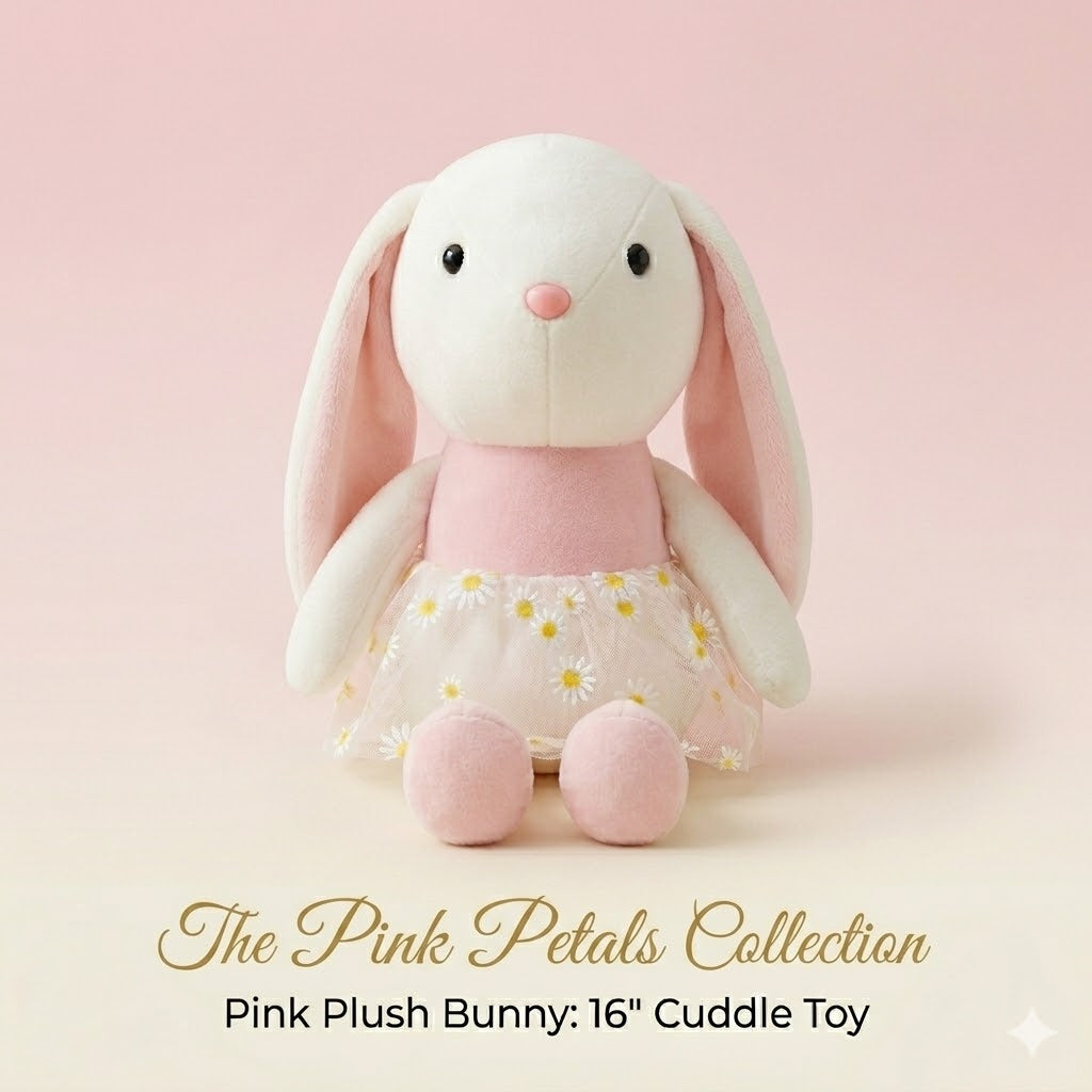 Plush Rabbit Toy with Daisy Lace Dress 40cm