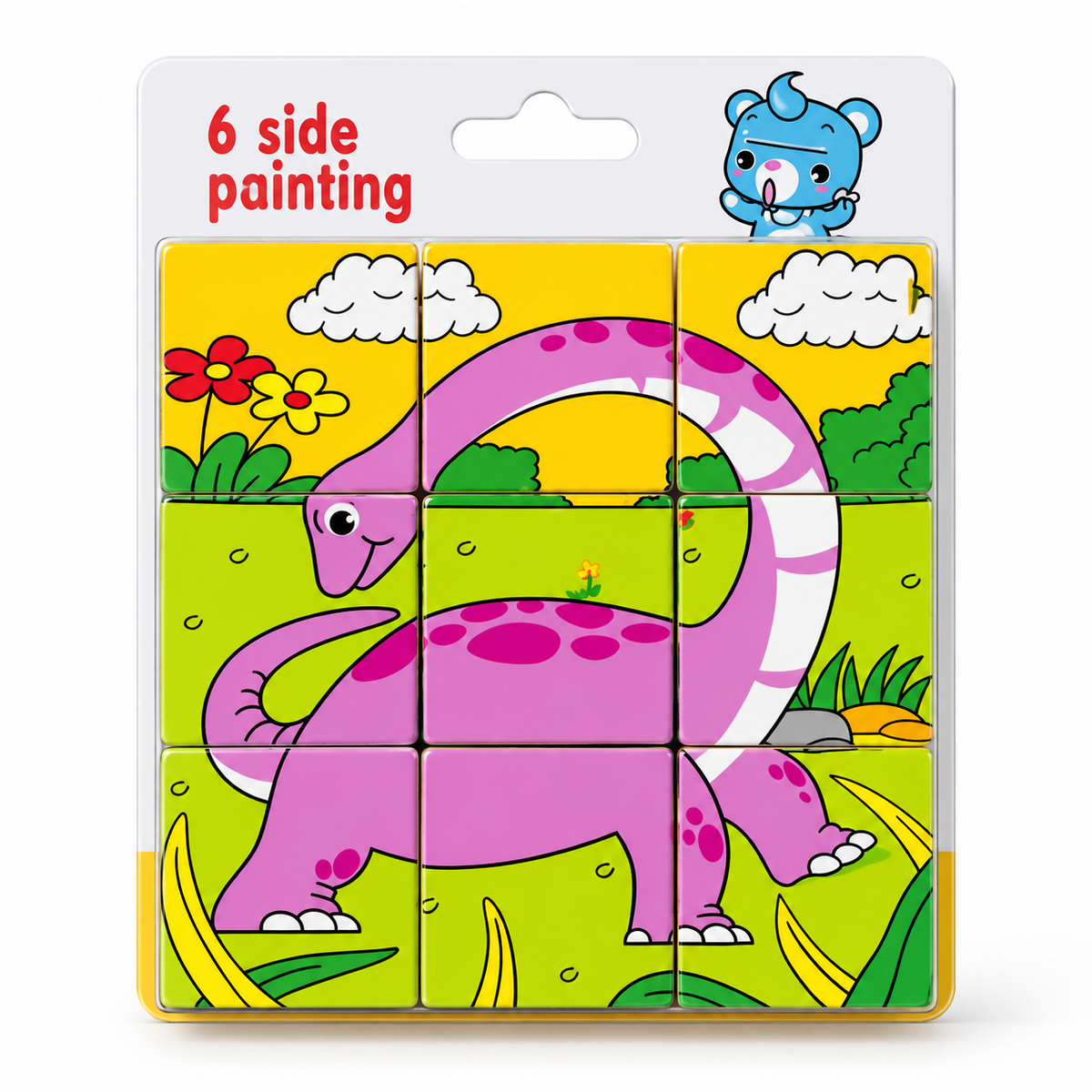6-Sided Cartoon Puzzle Blocks – Montessori Educational Learning Toy for Kids
