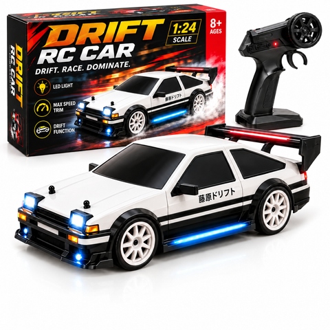 1:24 RC Drift Car with LED Lights & Rechargeable