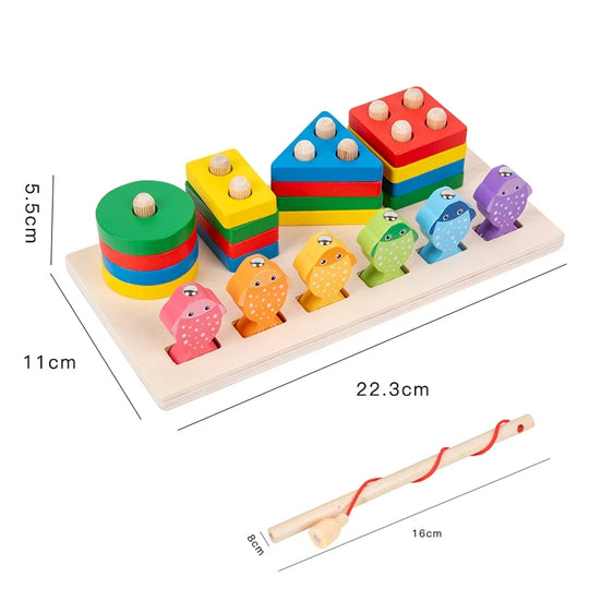 Wooden Magnetic Fishing & Shape Sorting Toy Set
