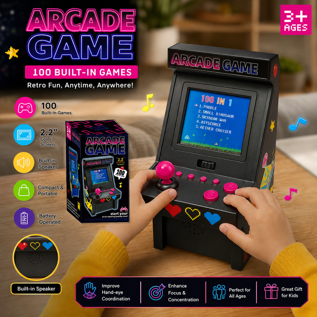 Mini Retro Arcade Game Console – 100 Built-in Games
