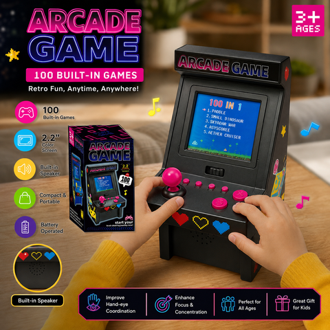 Mini Retro Arcade Game Console – 100 Built-in Games