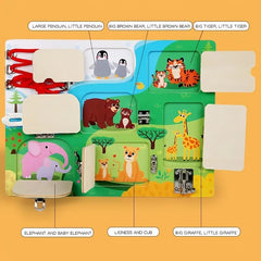 Wooden Animal Door Lock Activity Busy Board