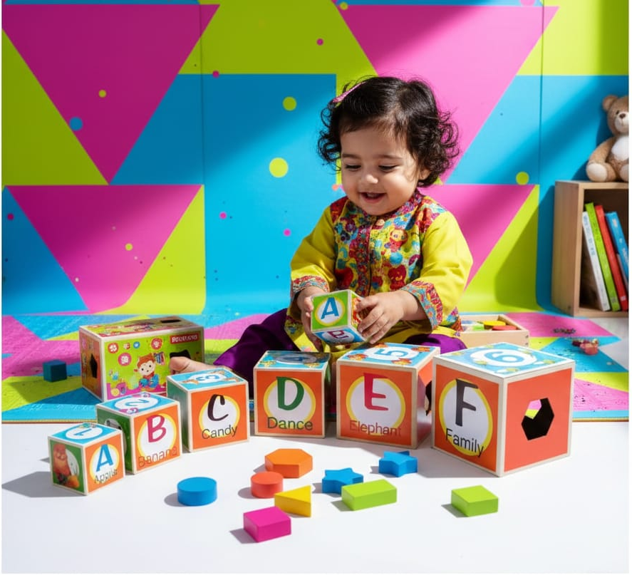 Wooden 6-Layer Learning Stacking Puzzle Set