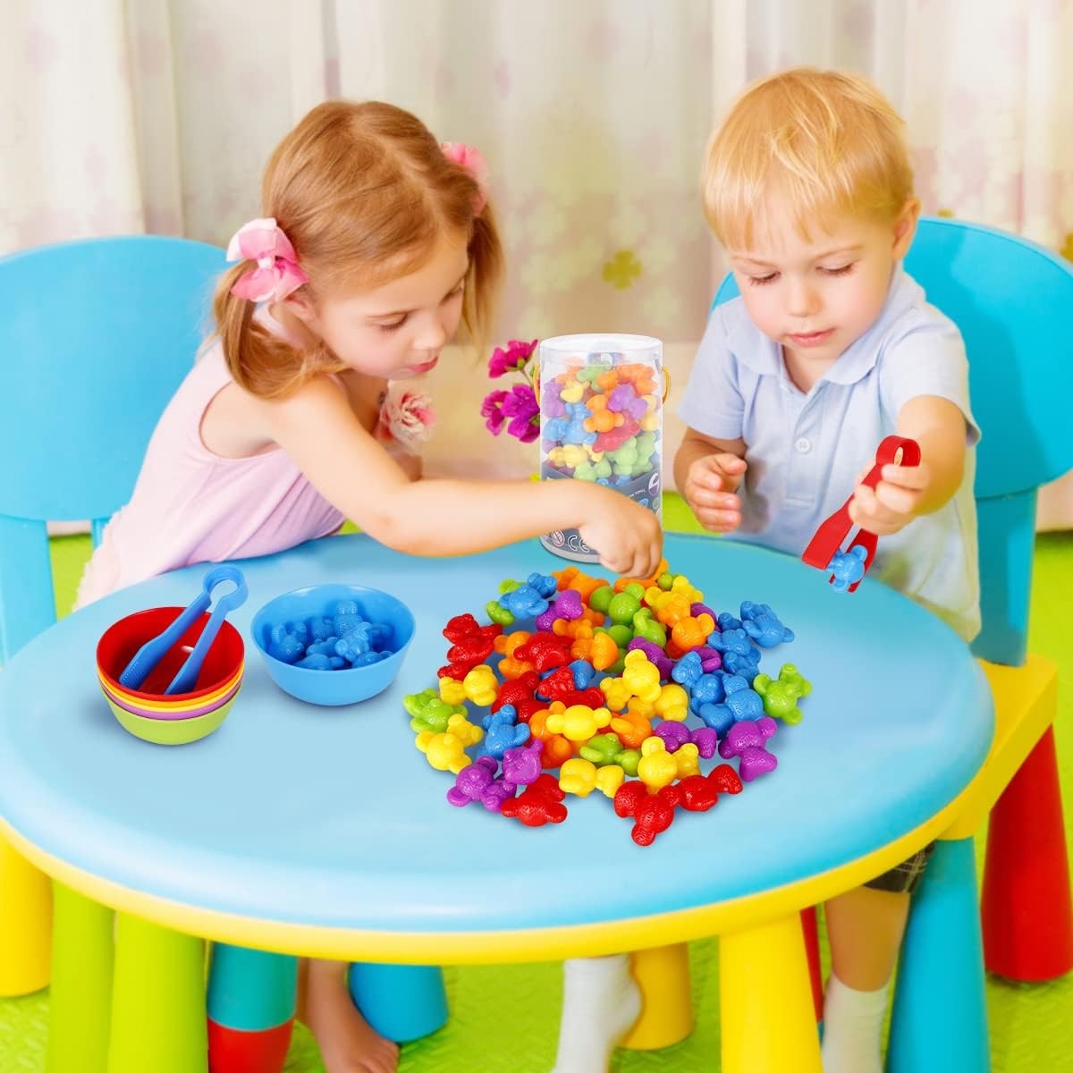 Colorful Sort Counting Bears with Matching Cups - JustForKids