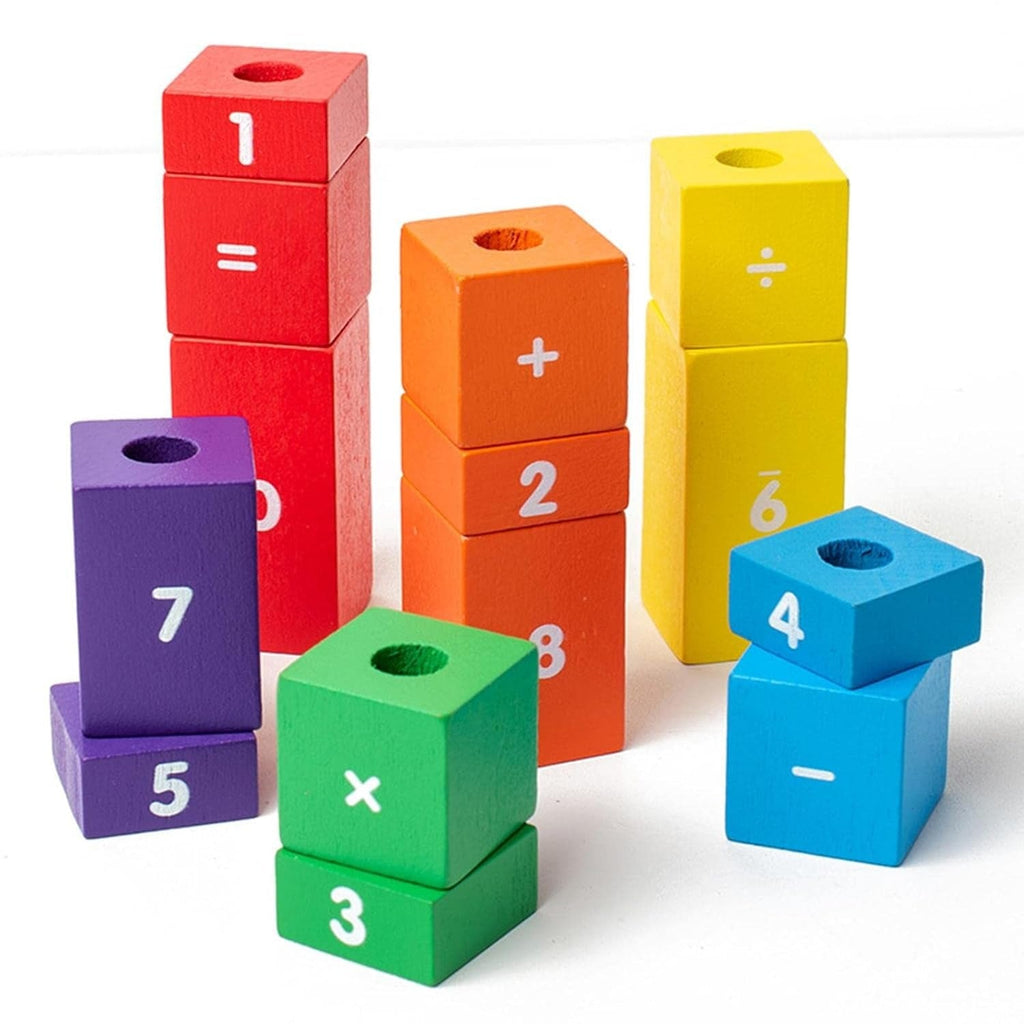 Wooden Math Learning Number Stacking Blocks