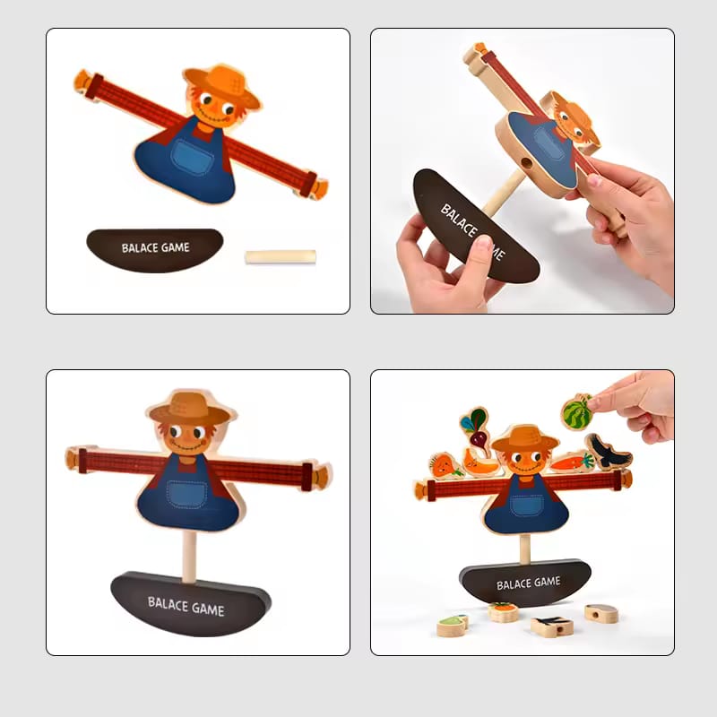 Wooden Farm Threading Balance Game