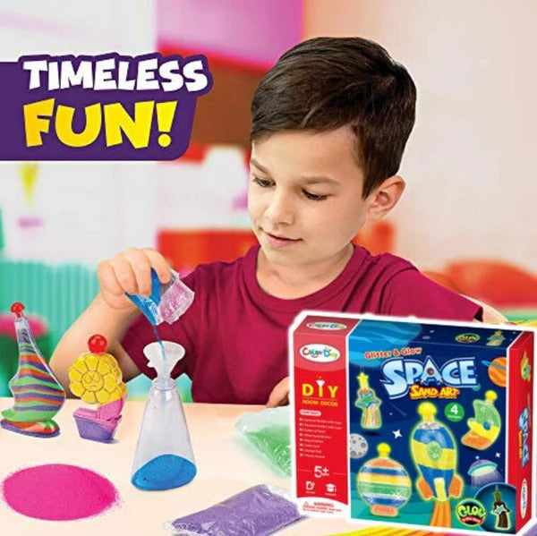 Glitter & Glow Space Sand Art Creative Kit - 4 Designs - JustForKids