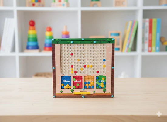 Wooden 2-in-1 Magnetic Color & Number Maze Board