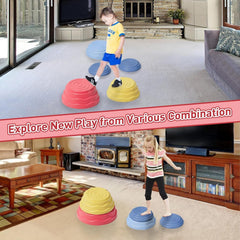 Stepping Stones for Kids Non-Slip Balance River Stones Sensory - 5 pie