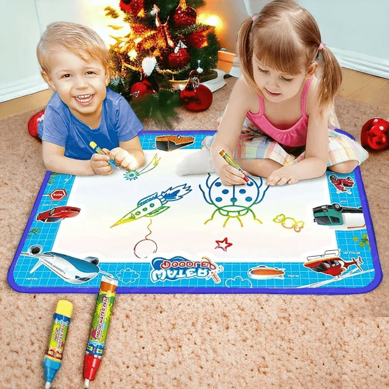 Mini Magical Water Doodle Mat - 2 Pens and Stencils - JustForKids