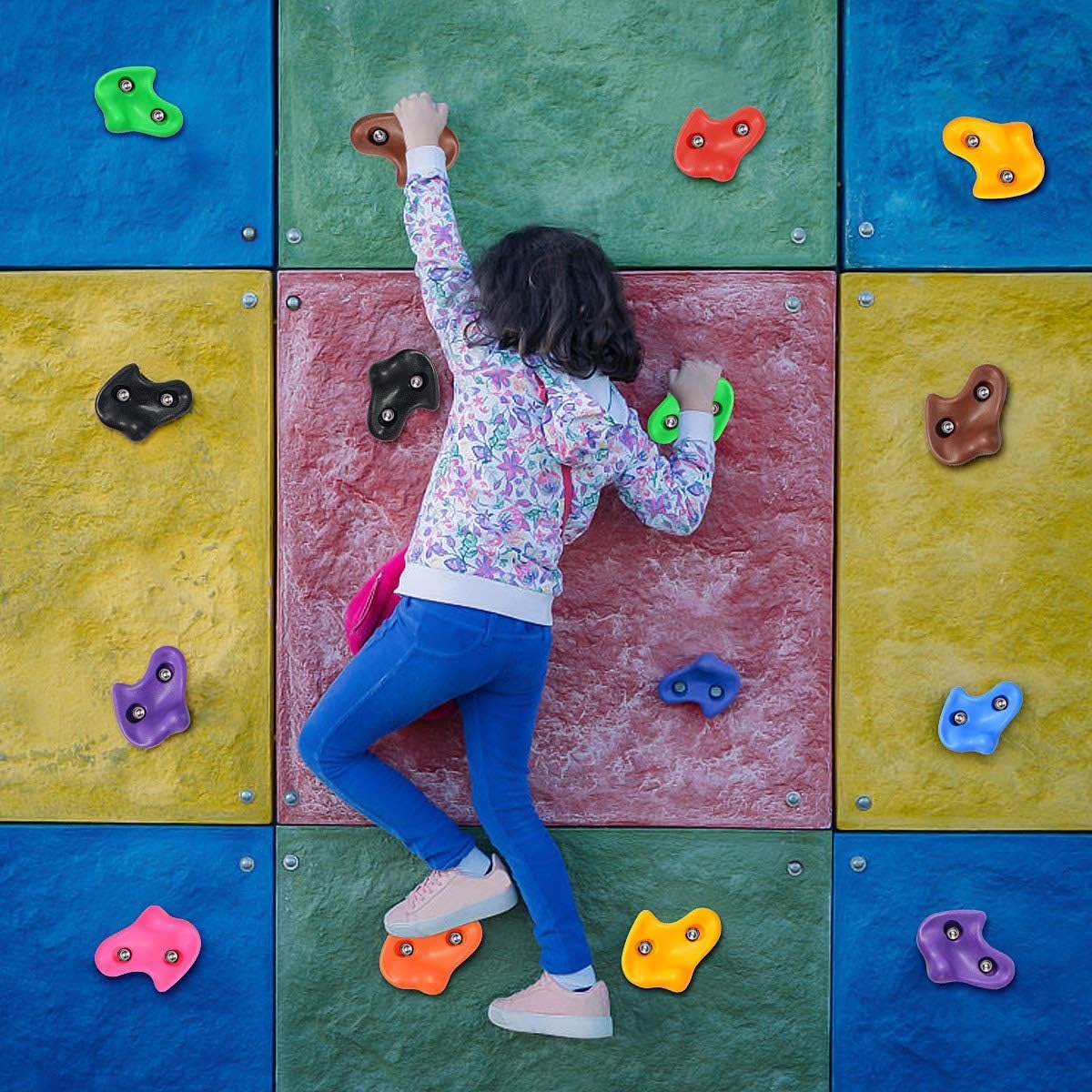 Colorful Rock Climbing Holds Plastic Material- 10 pieces - JustForKids