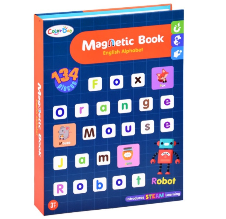 STEAM Magnetic Puzzle Book – Alphabet Theme (134 Pieces) - JustForKids