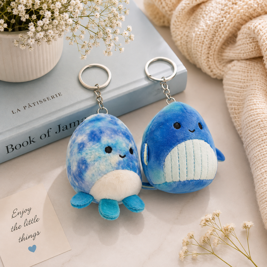 Original Mini Plush Keychains – Cute Kawaii Soft Bag Charms
