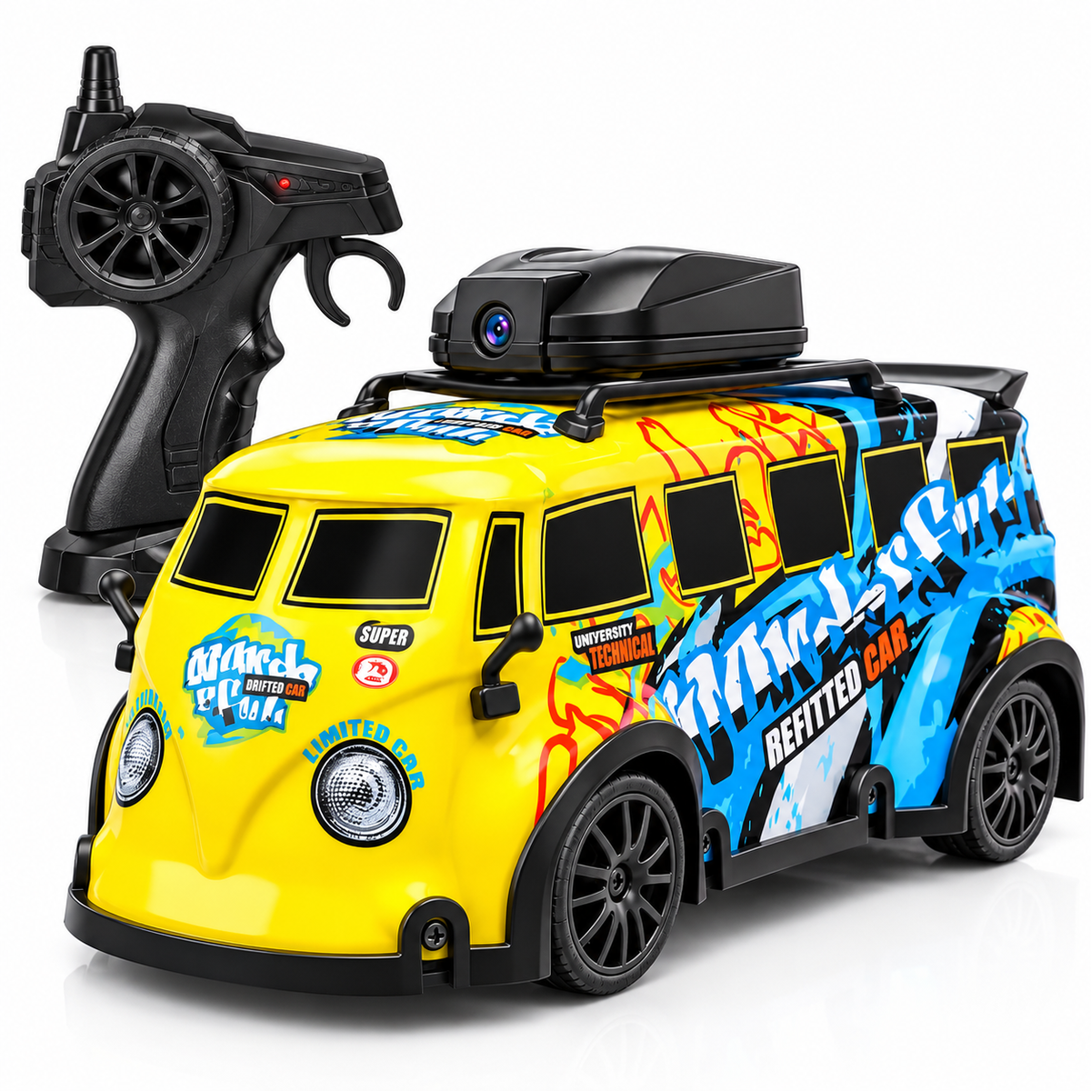 2.4GHz High Speed RC Drift Car with LED Lights & Camera – Remote Control Racing Van