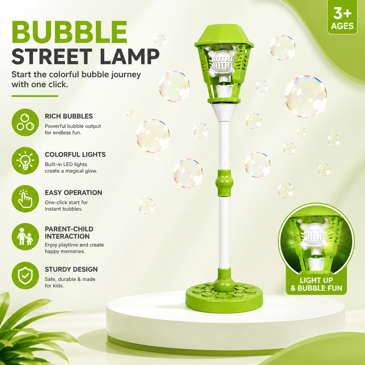 Bubble Torch Fun Garden Lamp Toy with LED Lights JustForKids