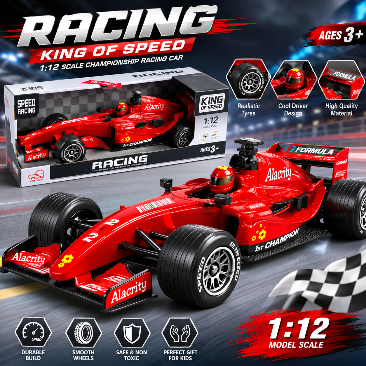 Formula Racing Car Toy – 1:12 Scale
