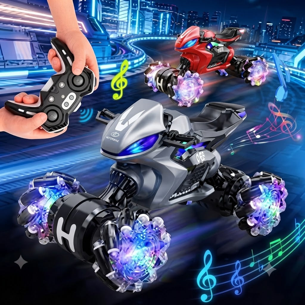 MotoGP Phantom RC Stunt Motorcycle with LED Lights