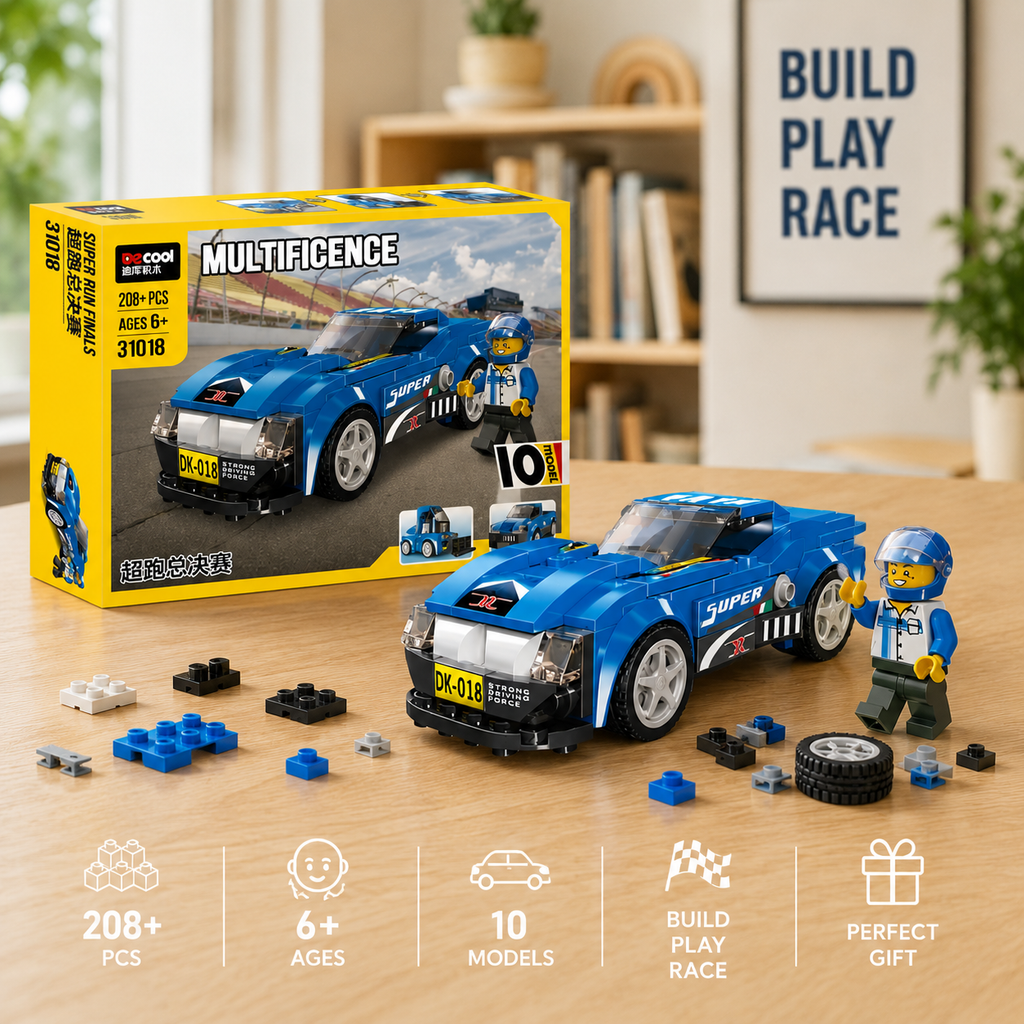 10 In 1 Super Run Finals Building Blocks Car Set