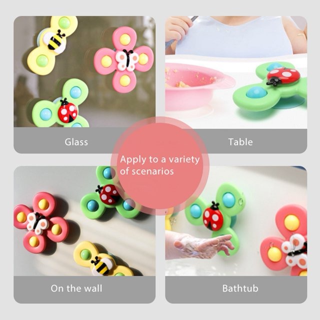 Suction Cup Activity Spinner Toy - 3 pieces - JustForKids