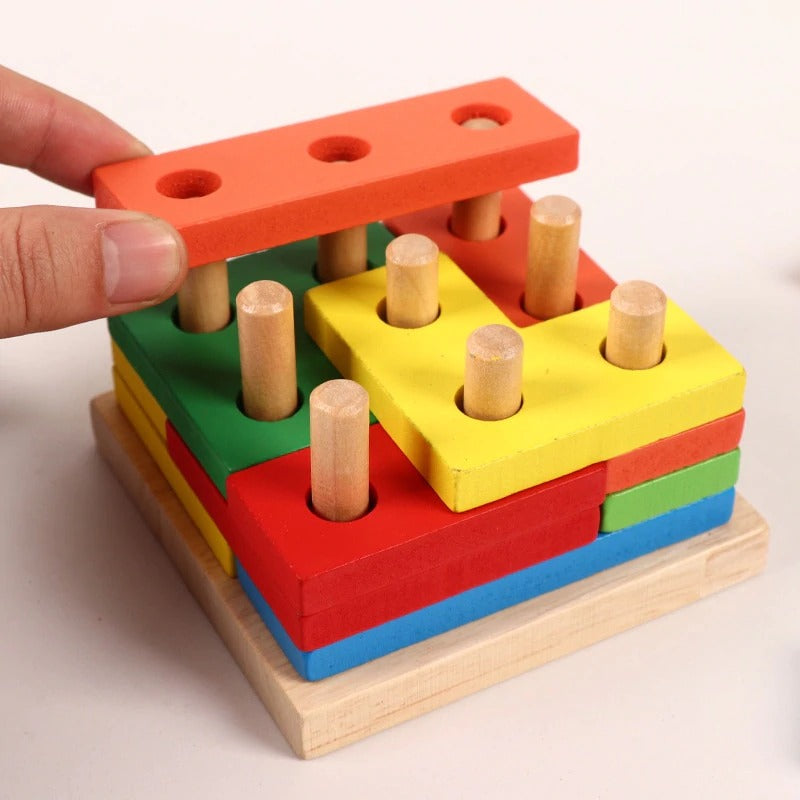 Colorful Wooden Russian Shape Columns