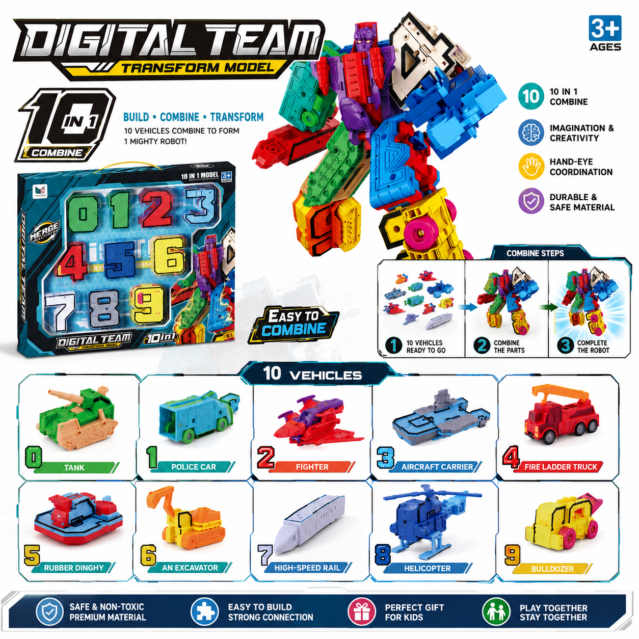 Digital Team 10-in-1 Transform Model Toy