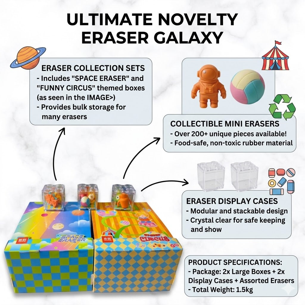 3D Puzzle Erasers in Stackable Boxes