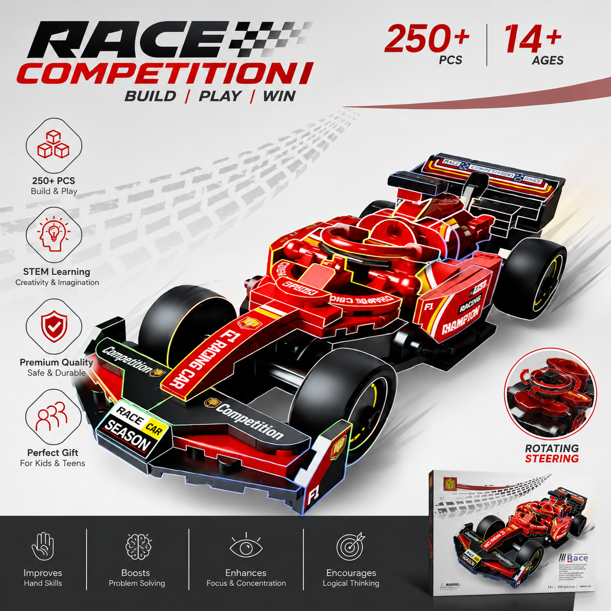 Race Competition Building Car Block Set (250+ PCS)