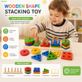 Wooden Shape Stacking - Montessori Educational Learning Toy - image 2