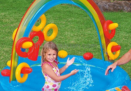 INTEX Inflatable Water Play Center with Slide & Sprayer - 297 cm × 193 cm × 135 cm