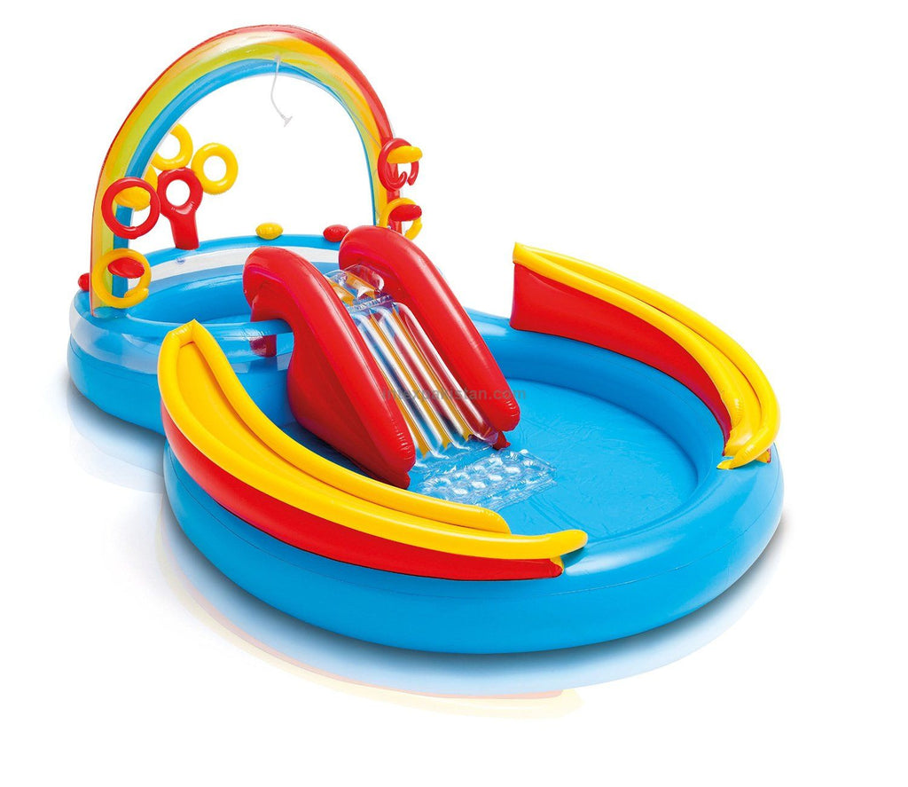 INTEX Inflatable Water Play Center with Slide & Sprayer - 297 cm × 193 cm × 135 cm