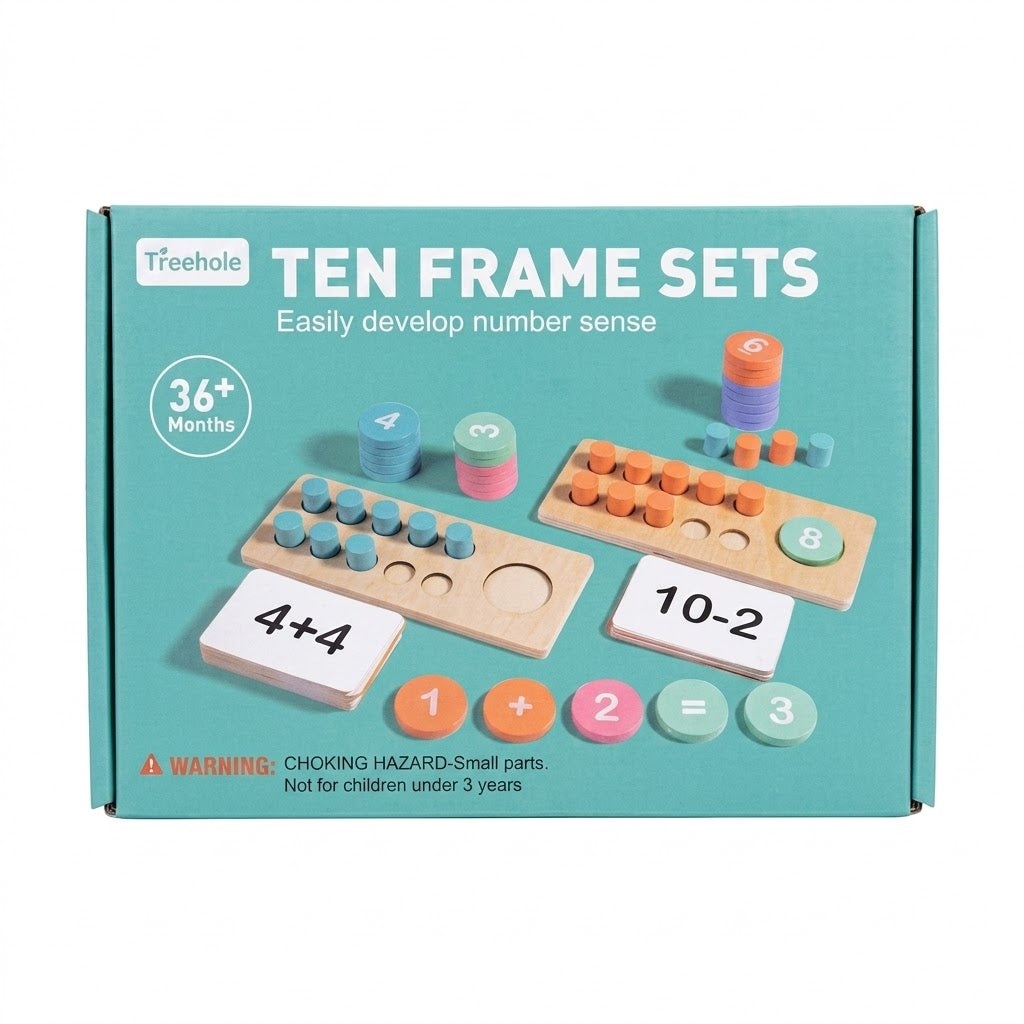Ten Frame Sets – Wooden Number Learning Game