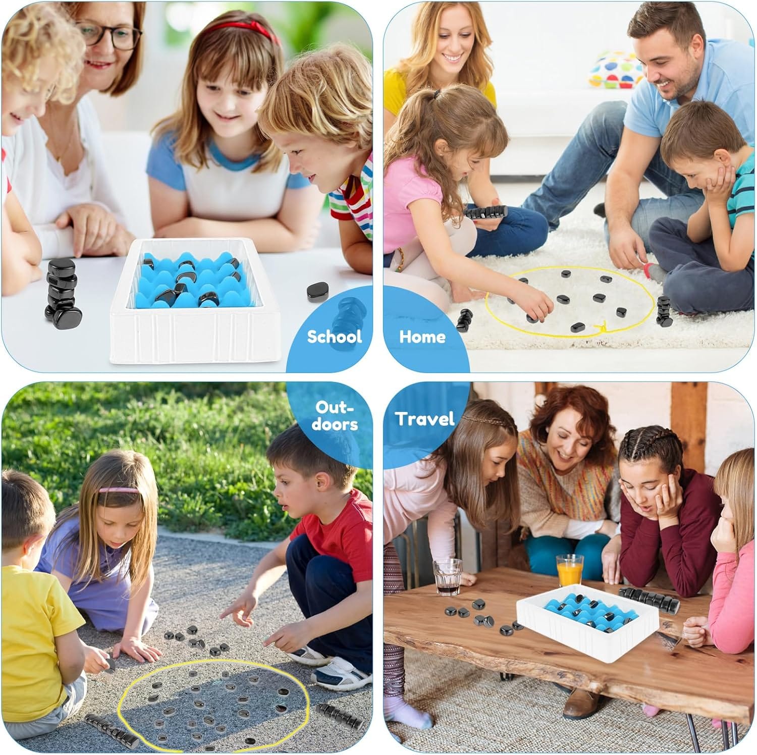 Magnetic Effect Chess Stone Family Board Game