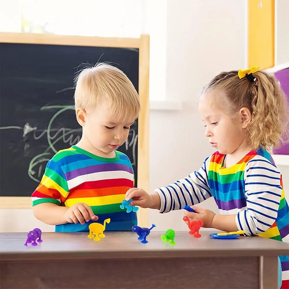 Cute Aliens Silicone Suction Cups Sensory 10 Pieces - JustForKids
