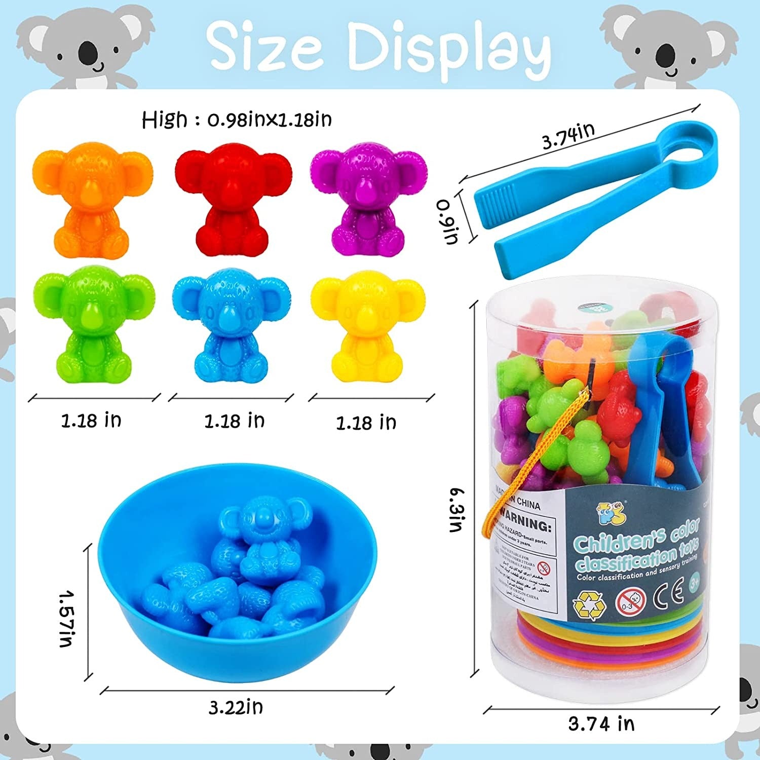 Colorful Sort Counting Bears with Matching Cups - JustForKids
