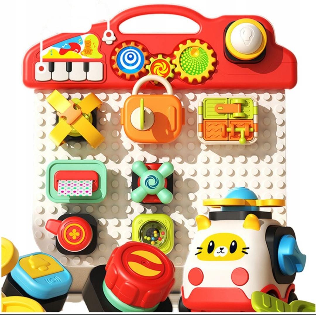Multifunctional Early Education Busy Activity Blocks Board - JustForKids