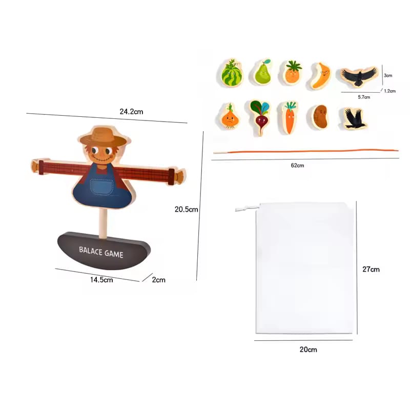 Wooden Farm Threading Balance Game